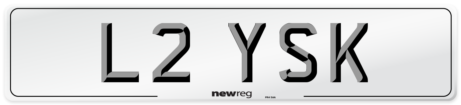 L2 YSK Number Plate from New Reg